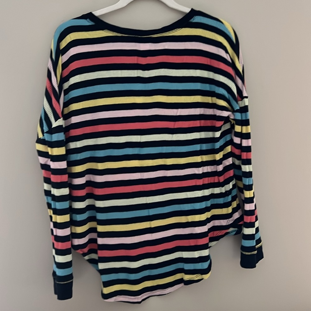 Old Navy Multi Stripe Thermal Long Sleeve Henley XS - Picture 3 of 5